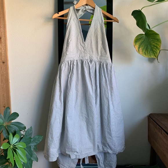 wrap pinafore dress